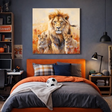 Tablou Canvas Regele Leu – Forță și Protecție ANLS46 - Img 3