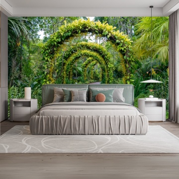 Fototapet 3D Arcadă Verde Tropicală PIN63 - Img 3