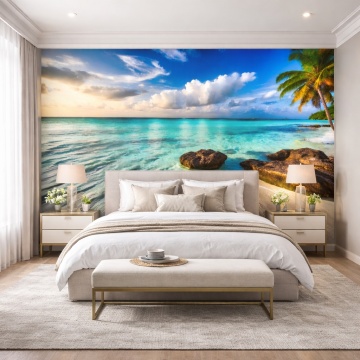 Fototapet Tropical Azure Paradise Dormitor Relaxant