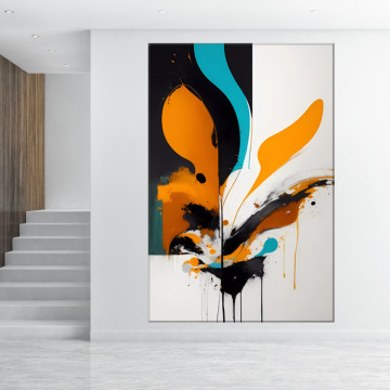 Tablou Canvas Abstract Modern Orange Splash AMAB22A - Img 3