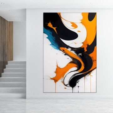 Tablou Canvas Abstract Modern Orange Splash AMAB22C - Img 3