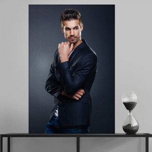 Tablou Canvas Barbat Stilat in Costum ALLFB28 - Img 3