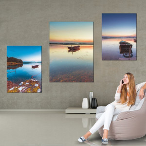 Tablou Canvas Barca Printre Reflexii Albastre BFS21 - Img 3