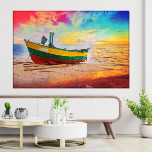 Tablou Canvas Barca Sub Cerul Multicolor TBB37 - Img 3