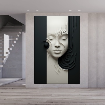 Tablou Canvas Chipul Armonios Yin Yang MYW46 - Img 3