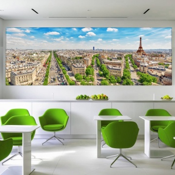 Tablou Canvas Panoramic cu Vedere Aeriană și Turnul Eiffel UTW1
