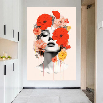 Tablou Canvas Primavara Stilizata pe Chipul Ei ILF28