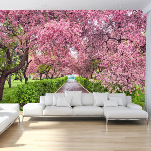 Fototapet 3D Alee In Parcul cu Flori de Cires BNS52 - Img 3