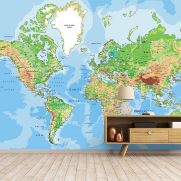 Fototapet Harta Geografica a Lumii NVV24F - Img 2
