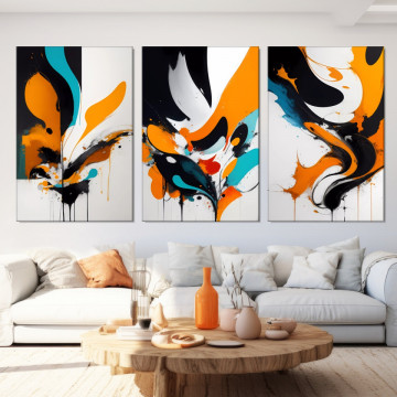 Tablou Canvas Abstract Modern Orange Splash AMAB22C - Img 4