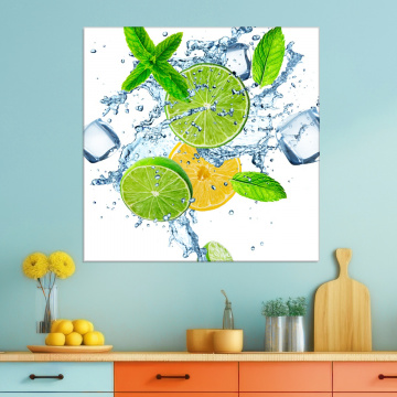 Tablou Canvas Lime Fresh in Cuburi de Gheata SPF46 - Img 4