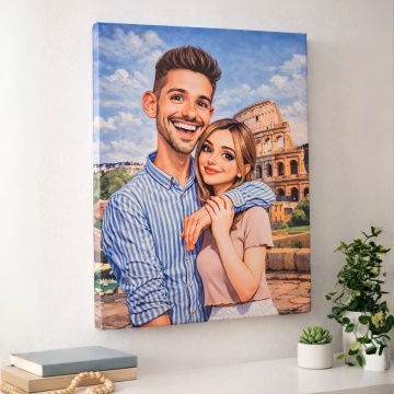 Tablou canvas personalizat – Cuplu la Colosseum CHP7