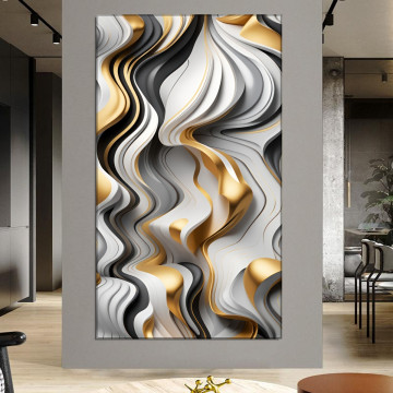 Tablou Canvas Abstract Gold Wave ADF37