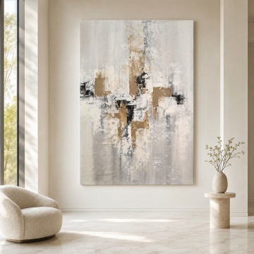 Tablou Canvas Abstract Modern – Armonie în Tonuri Neutre ABSN66