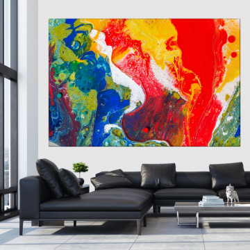 Tablou Canvas Arta Abstracta Bule cu Flux Multicolor ATF69