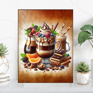 Tablou Canvas Frappe cu Fructe si Alune ACOF57 - Img 3