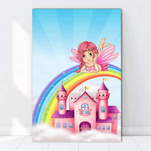 Tablou Canvas Printesa Spiridus pe Curcubeu CG3C