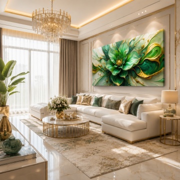 Tabloul Canvas Floarea de Smarald – Simbolul Renașterii, Prosperității și Puterii FLAR115 Living de lux