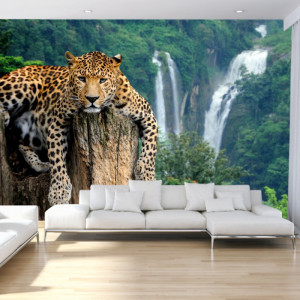 Fototapet 3D Leopard pe Buturuga in Jungla ATGR109