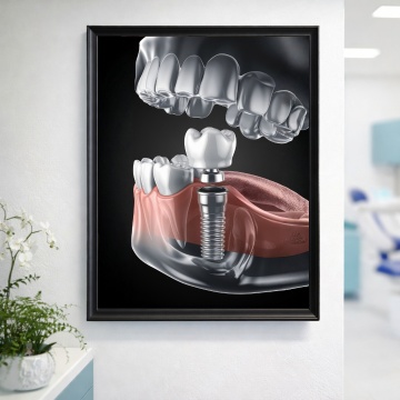 Poster cu Ramă Neagră – Implantul dentar DNT9