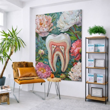 Tablou Canvas Armonia Dentară între Bujori DNT52