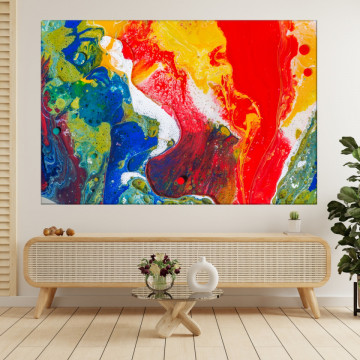 Tablou Canvas Arta Abstracta Bule cu Flux Multicolor ATF69 - Img 4