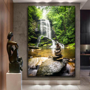Tablou Canvas Cascada cu Pietre Zen WTF100 - Img 3