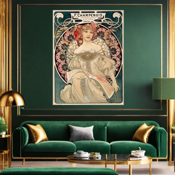 Tablou Canvas Femeie Art Nouveau Alphonse Mucha TRM7 - Img 3