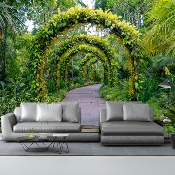 Fototapet 3D Arcadă Verde Tropicală PIN63