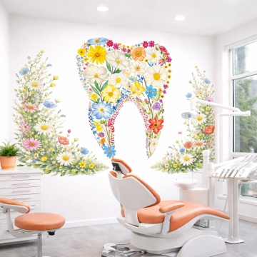 Fototapet Dinte Floral pentru Clinică Stomatologică DNT56