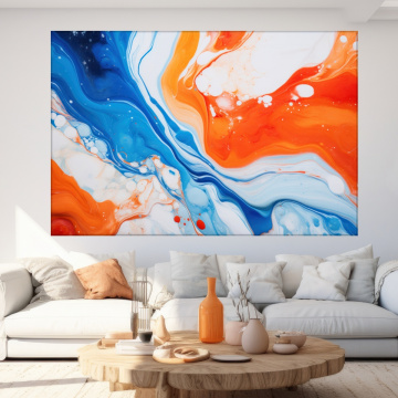 Tablou Canvas Abstract Blue and Orange Vibes ADF59