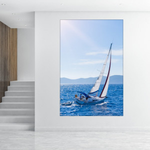 Tablou Canvas Barca cu Vele pe Valuri Cristaline BFS35 - Img 3