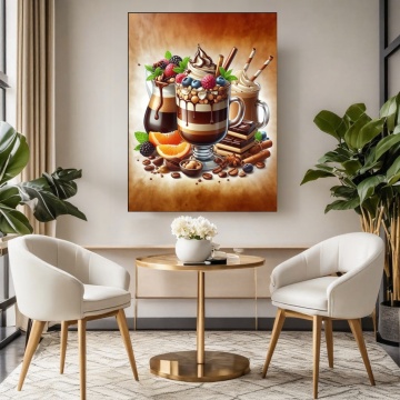 Tablou Canvas Frappe cu Fructe si Alune ACOF57 - Img 4