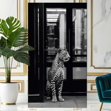 Tablou Canvas Leopard la Intrare in Magazin MYW6 - Img 4
