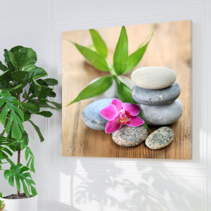 Tablou Canvas Orhidee cu Pietre Spa FORST9 - Img 3
