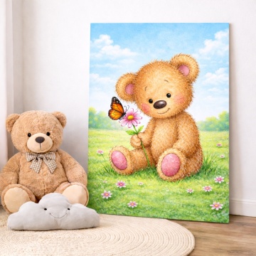 Tablou Canvas Ursulețul din Pajiștea cu Margarete CHAP15