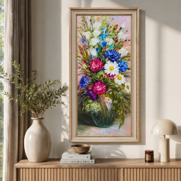 Tablou Flori De Camp in Vaza, Canvas+Rama FAS123