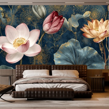 Fototapet Lotus Midnight Couture FLAR85 Dormitor Modern