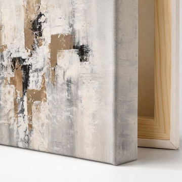 Tablou Canvas Abstract Modern – Armonie în Tonuri Neutre Detaliu Print