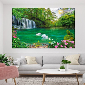 Tablou Canvas Cascada in Padure Tropicala WTF97 - Img 3