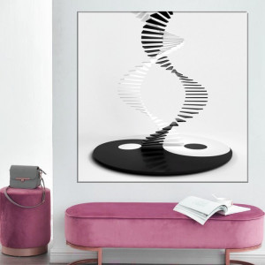 Tablou Canvas Scari 3D Yin si Yang FSHB42 - Img 3