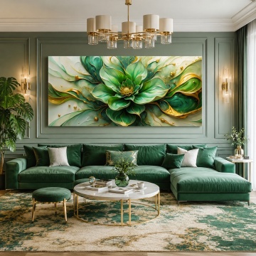 Tabloul Canvas Floarea de Smarald – Simbolul Renașterii, Prosperității și Puterii FLAR115 Dimensiune 200x100cm