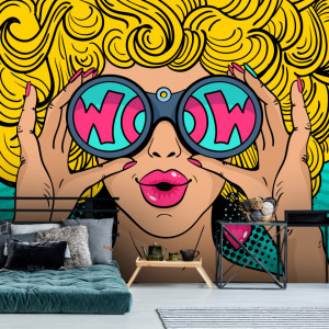 Fototapet Blonda cu Ochelari WOW Pop Art PVS16F - Img 2