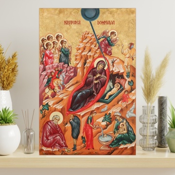 Tablou Canvas – Nașterea Domnului (Icoană Bizantină) TRO7
