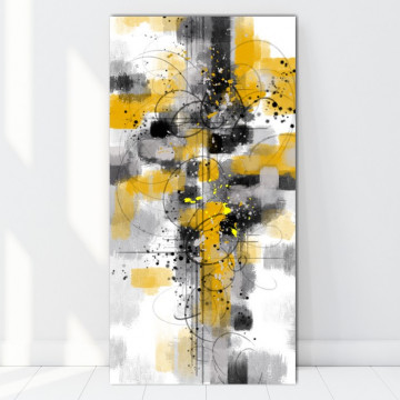 Tablou Canvas Abstract Yellow Spots ATF41 - Img 3