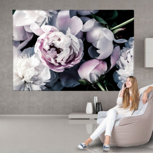Tablou Canvas Flori de Bujor, Arta Florala Pastel CFB52 - Img 3