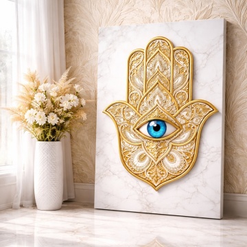 Tablou Canvas Hamsa Regală – Ochiul Protecției TSYM2