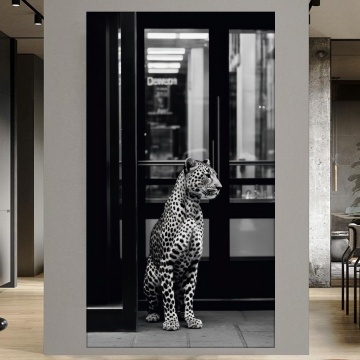 Tablou Canvas Leopard la Intrare in Magazin MYW6