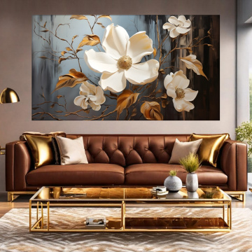 Tablou Canvas Magnolie Crem in Decor Texturat BYL9 - Img 4