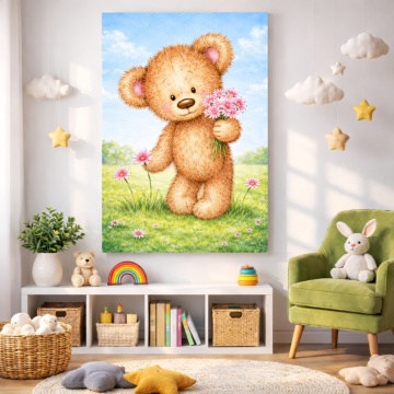 Tablou Canvas Ursulețul cu Flori CHAP14